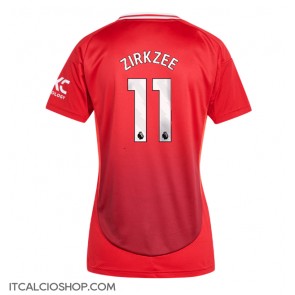 Manchester United Joshua Zirkzee #11 Prima Maglia Femmina 2024-25 Manica Corta